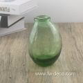 mini green colored clear glass flower vase